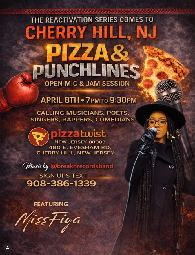 miss fiya at pizza and punchlines flyer