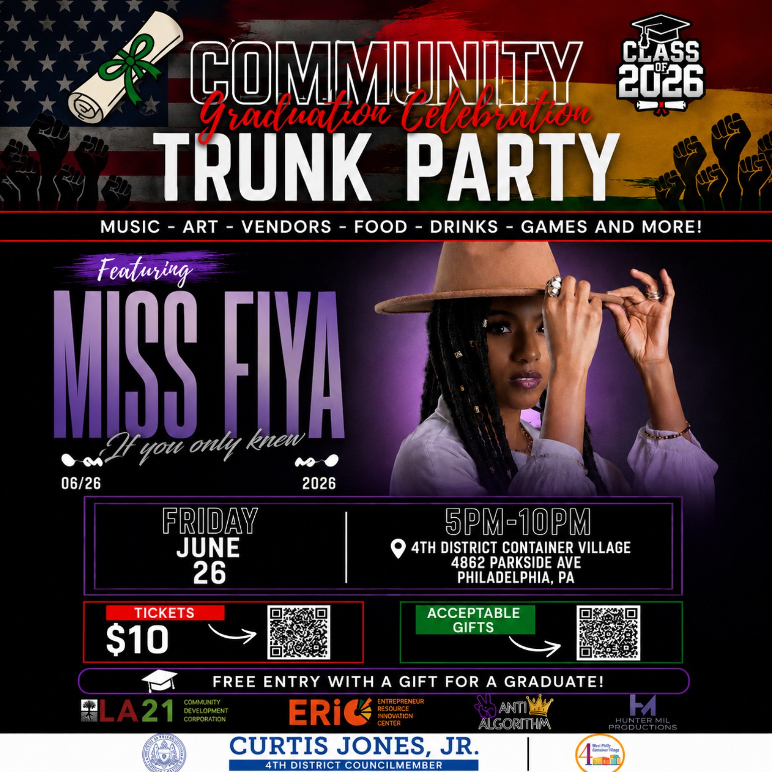 colorful flyer with woman on it